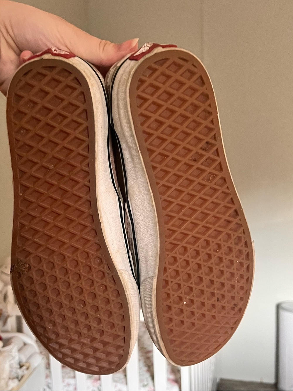 Vans Slip-On Checkerboard Sneakers - Brown and White - Picture 2 of 4